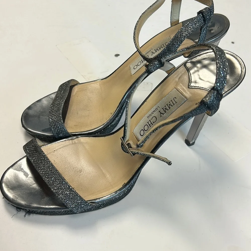 Jimmy Choo metallic heels